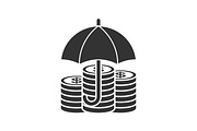 Money under umbrella icon