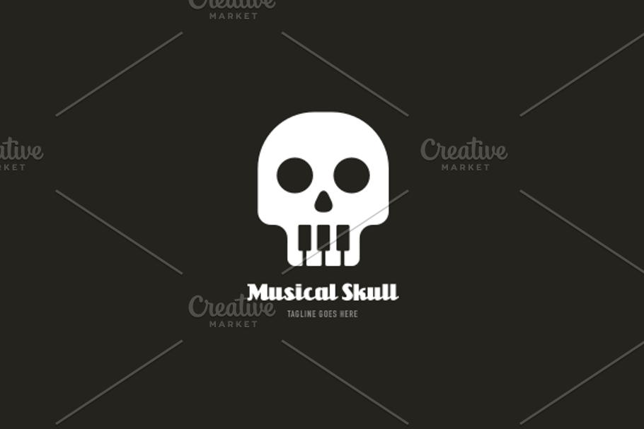 Musical skull logo in Logo Templates - product preview 8