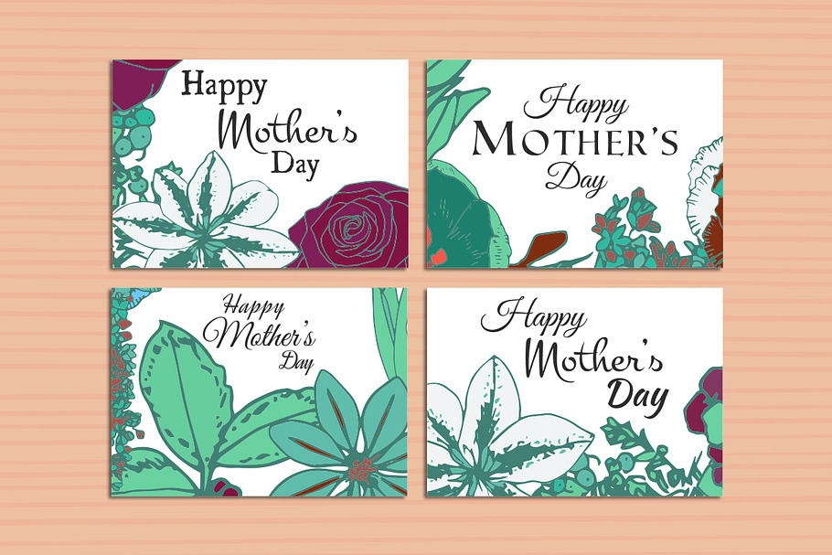 Floral mothers day flower cards in Templates - product preview 8