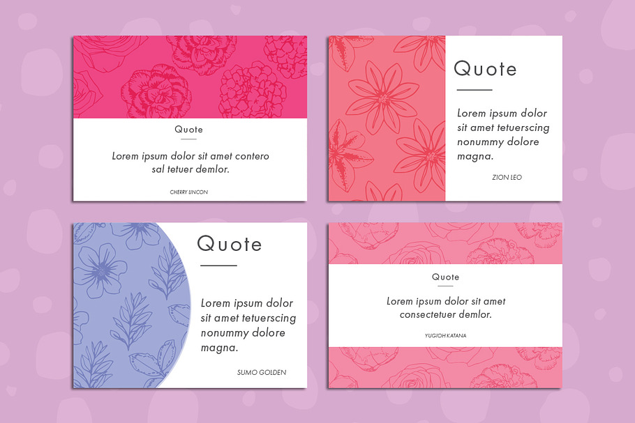 Floral quote postcards in Postcard Templates - product preview 8