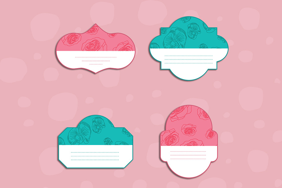 Floral tags  in Card Templates - product preview 8