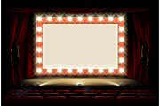 Cinema or theatre with style light bulb sign
