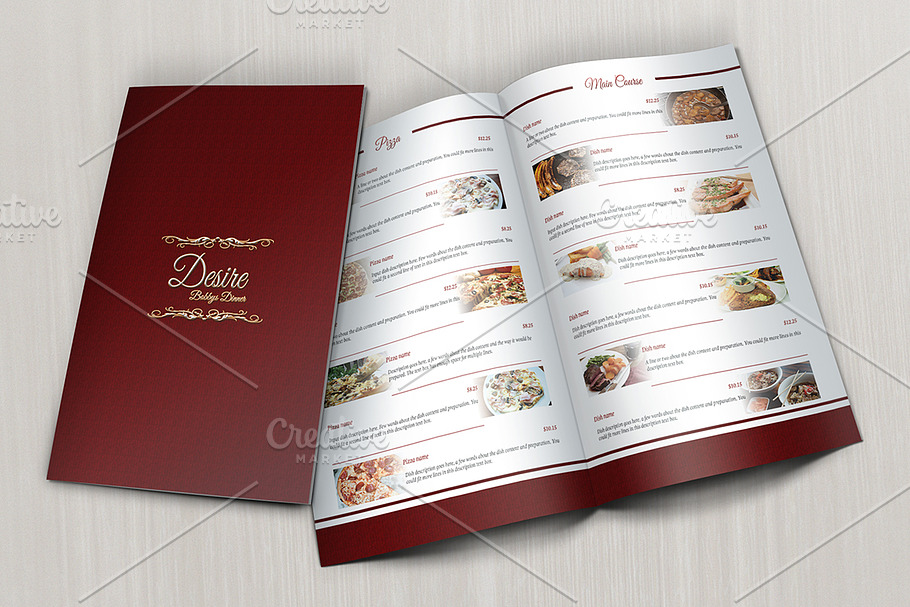 Restaurant Menu & Business Card in Brochure Templates - product preview 8
