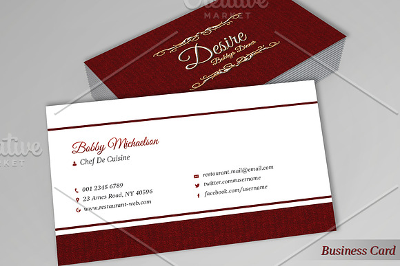 Restaurant Menu & Business Card in Brochure Templates - product preview 7
