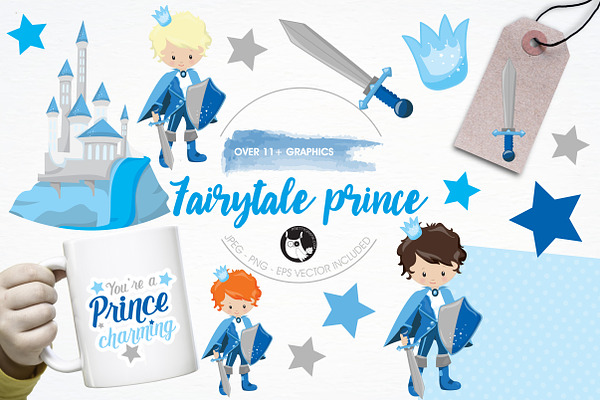 Fairytale prince illustration pack