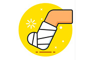 Feet Fracture Vector Icon