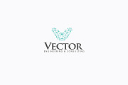 Vector V Text Logo