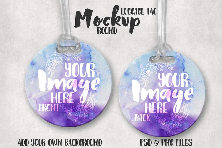 Round Luggage Tag Mockup in Product Mockups - product preview 8