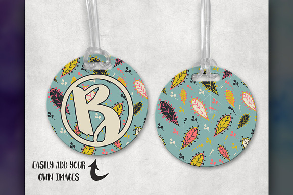 Round Luggage Tag Mockup in Product Mockups - product preview 1
