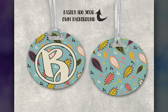 Round Luggage Tag Mockup in Product Mockups - product preview 2