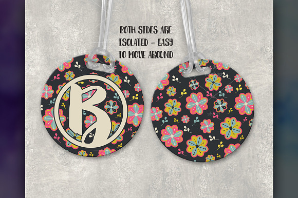 Round Luggage Tag Mockup in Product Mockups - product preview 3