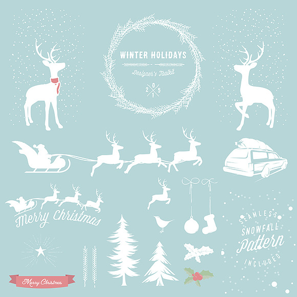 Winter holidays designer's toolkit in Illustrations - product preview 2