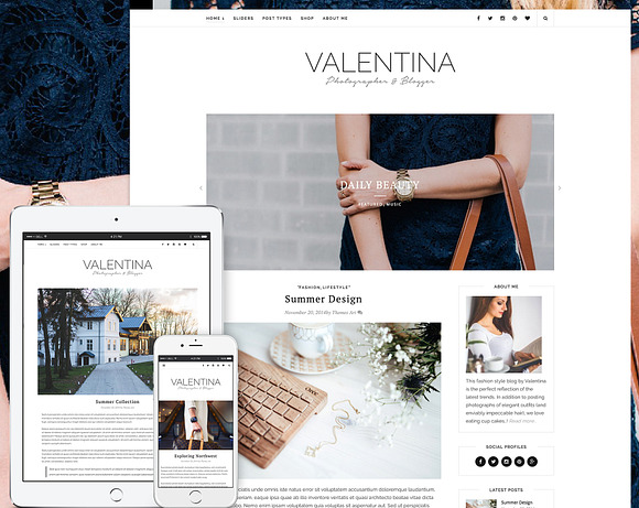 Valentina - Premium WordPress Theme in WordPress Blog Themes - product preview 5
