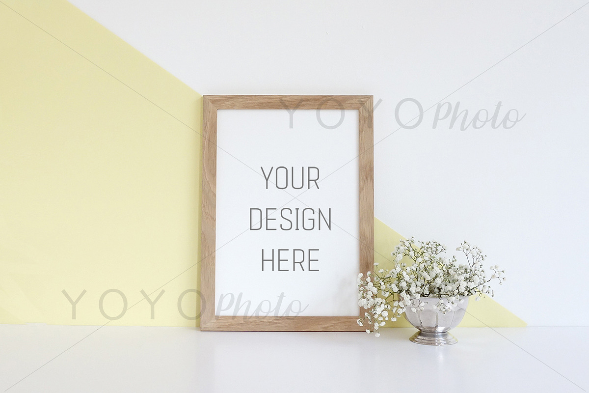 Empty Wooden Frame Photo Mockup  in Print Mockups - product preview 8