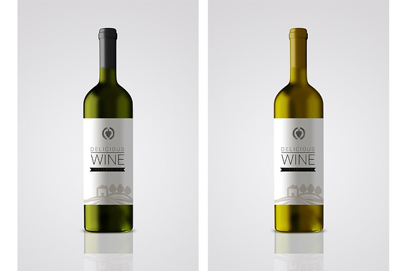 Bottle wine label mockup in Product Mockups - product preview 1