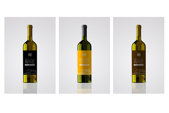 Bottle wine label mockup in Product Mockups - product preview 3