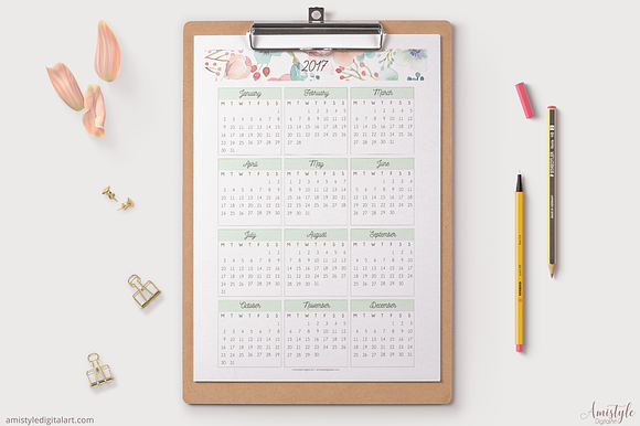 Printable Calendar - 2017 -2018 in Stationery Templates - product preview 2