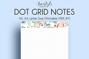 Coral-Mint Dot Grid Note Page