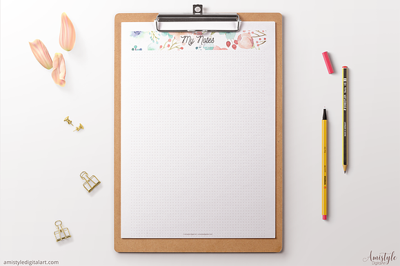 Coral-Mint Dot Grid Note Page in Stationery Templates - product preview 2