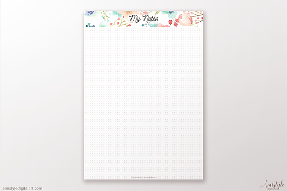 Coral-Mint Dot Grid Note Page in Stationery Templates - product preview 3
