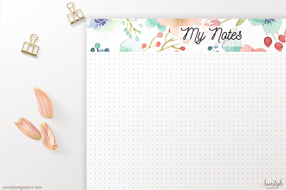 Coral-Mint Dot Grid Note Page in Stationery Templates - product preview 4