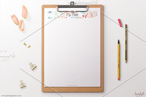 Coral-Mint Dot Grid Note Page in Stationery Templates - product preview 5