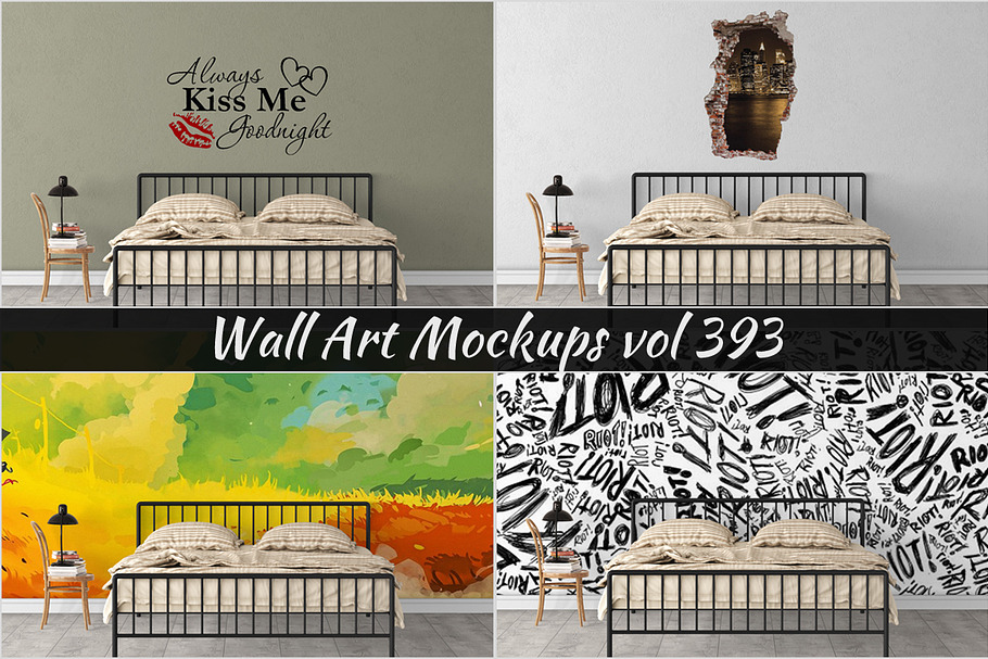 Wall Mockup - Sticker Mockup Vol 393 in Print Mockups - product preview 8