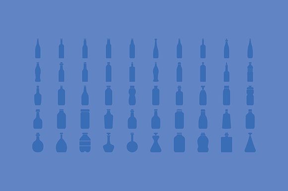 100 BOTTLE ICON SET in Glyph Icons - product preview 3