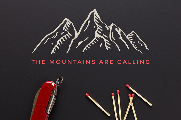 Hand-Drawn Mountain Landscapes in Illustrations - product preview 3