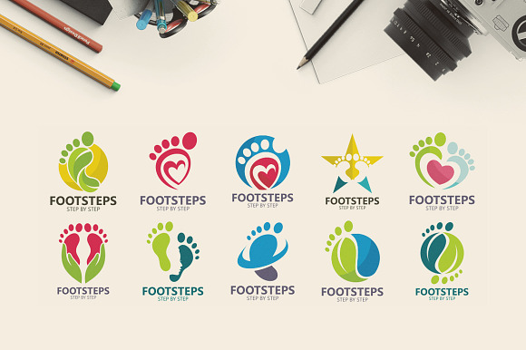 40 Premium Foot Logo Set in Logo Templates - product preview 2