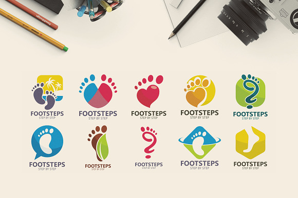 40 Premium Foot Logo Set in Logo Templates - product preview 3
