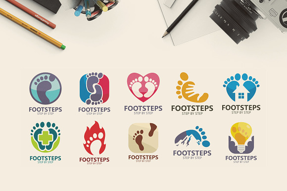 40 Premium Foot Logo Set in Logo Templates - product preview 5