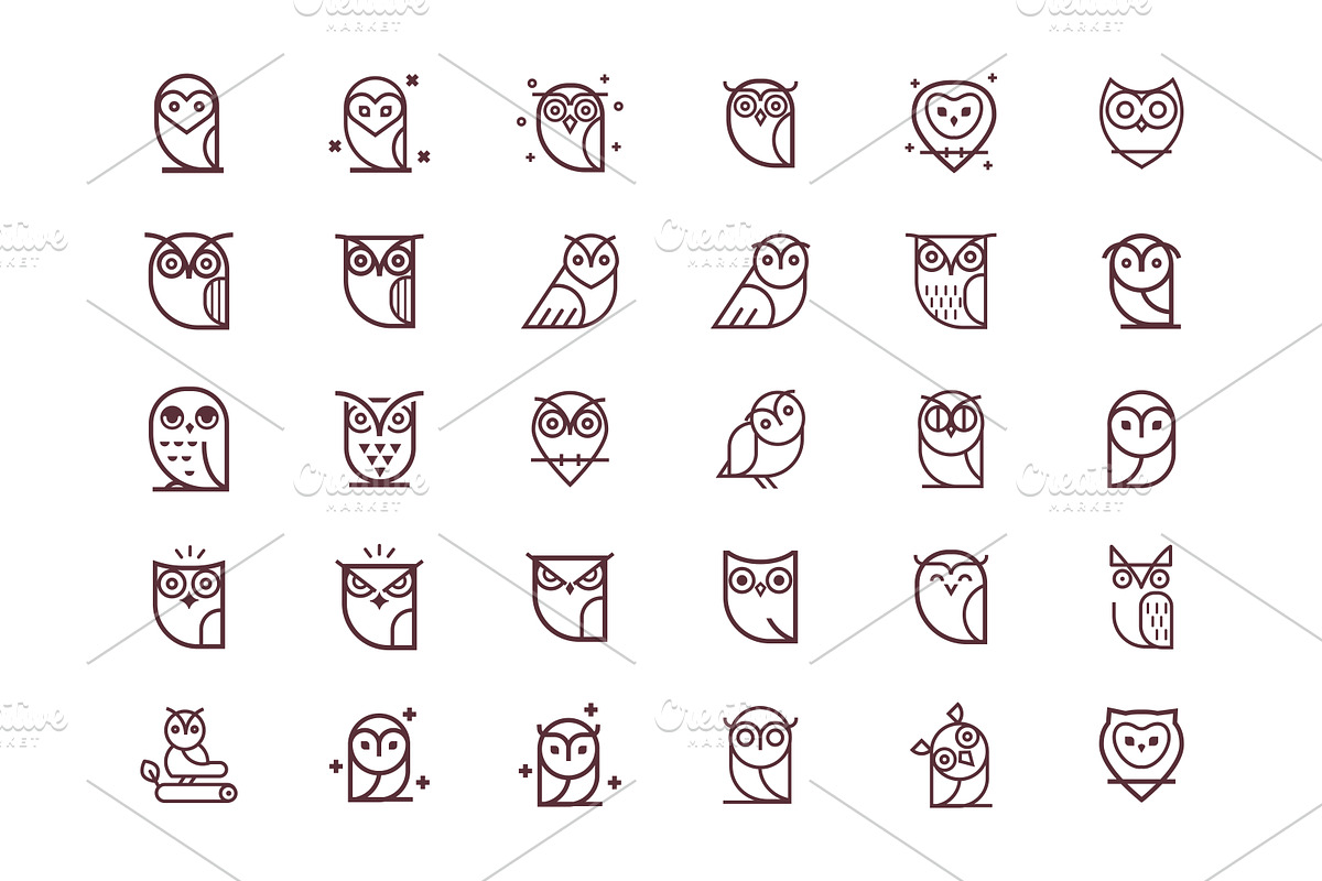 Owl Vector Collection in Cartoon Icons - product preview 8