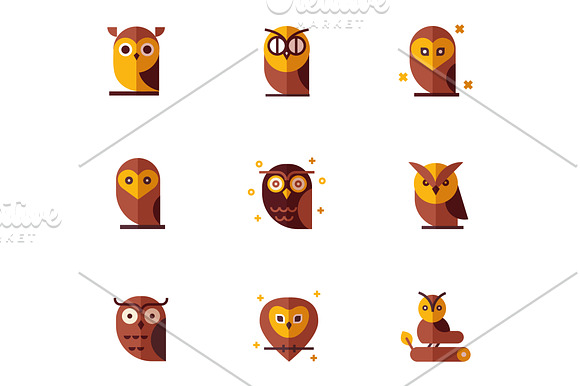 Owl Vector Collection in Cartoon Icons - product preview 3