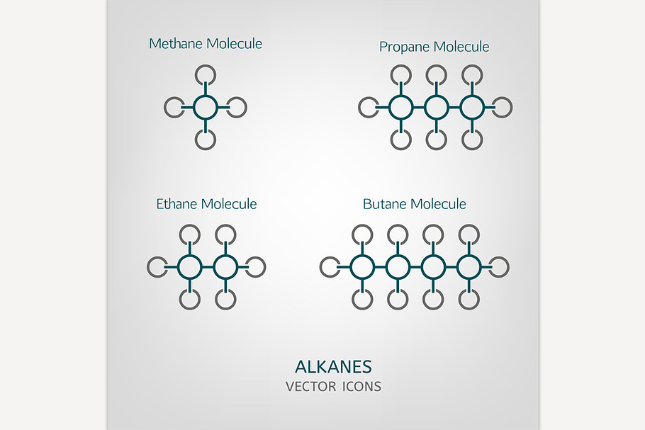 Alkanes Vector Icons