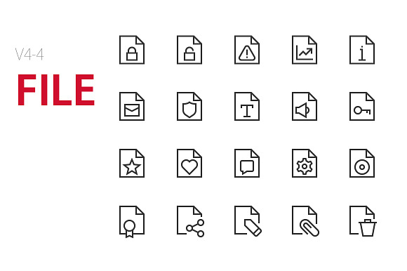 80 File UI icons in Graphics - product preview 3