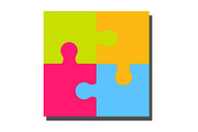 Colourful puzzle pieces. eps+jpg