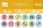 50 IT Services Low Poly B/G Icons