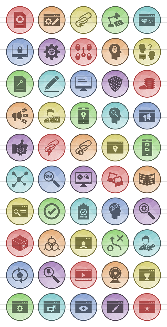50 IT Services Low Poly B/G Icons in Icons - product preview 1