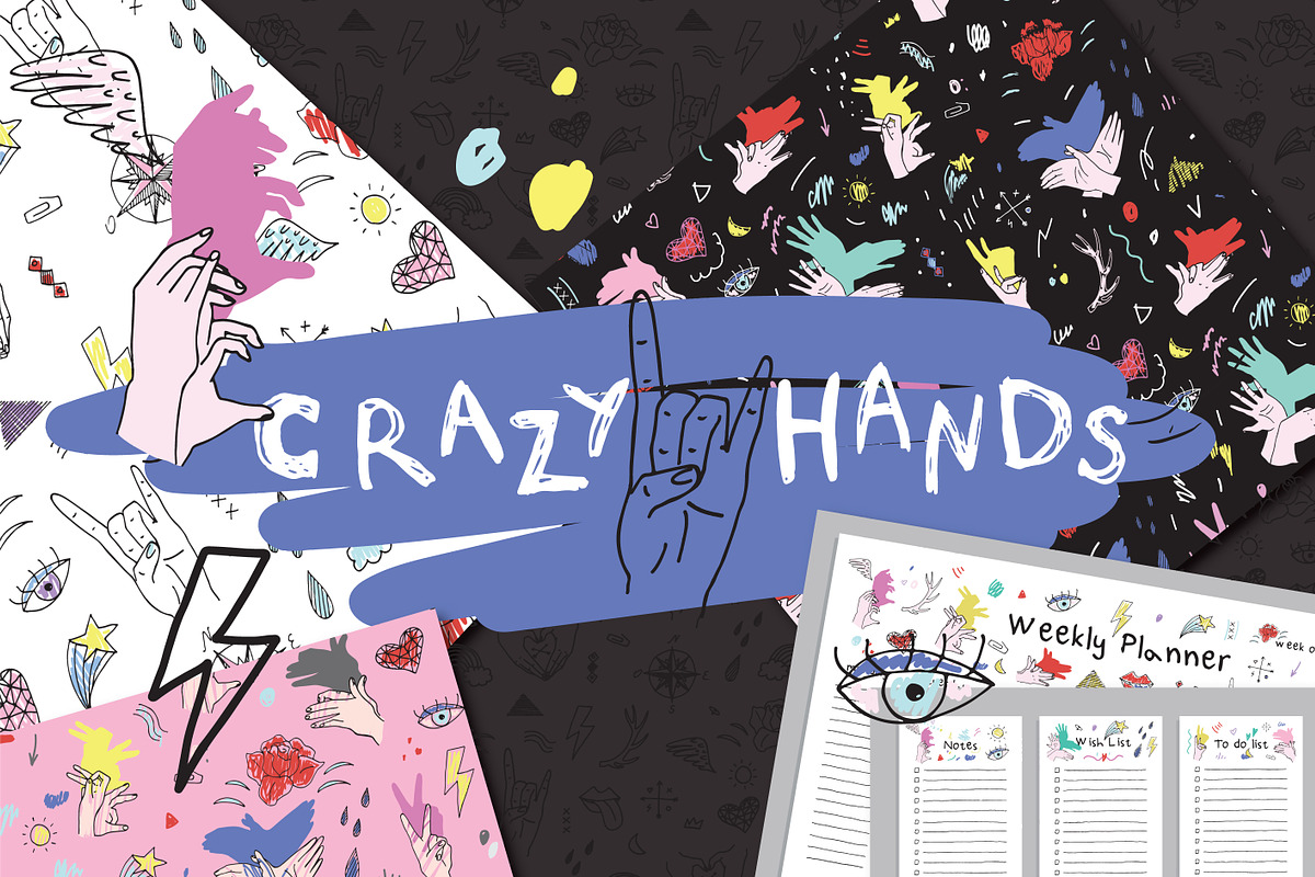 Crazy Hands in Illustrations - product preview 8