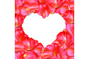 Heart shape of red petals vector