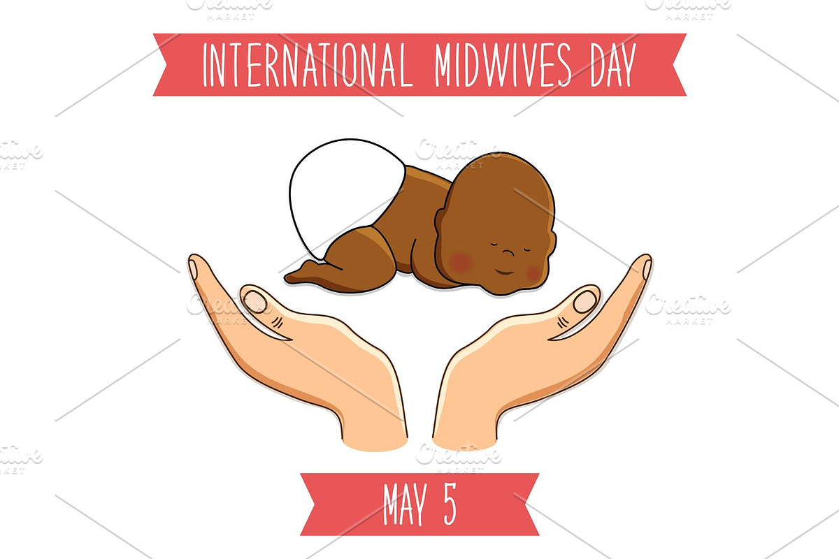 International Midwives Day concept card in Illustrations - product preview 8