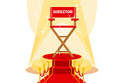 director chair on red carpet