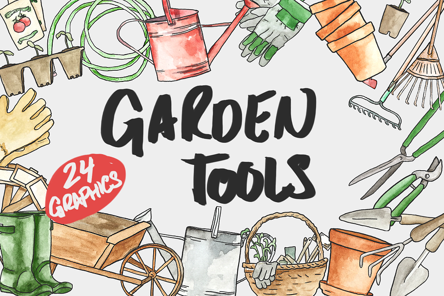 Garden Tools in Illustrations - product preview 8