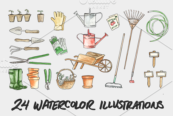 Garden Tools in Illustrations - product preview 1