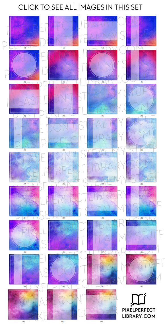 Cool Tone Watercolor Insta Pack [2] in Instagram Templates - product preview 1