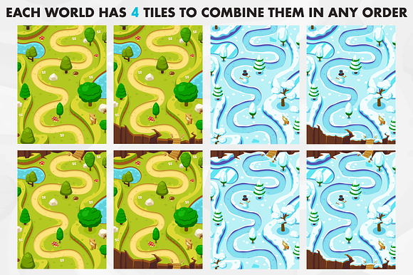Game Level Map with 4 Worlds in Illustrations - product preview 4