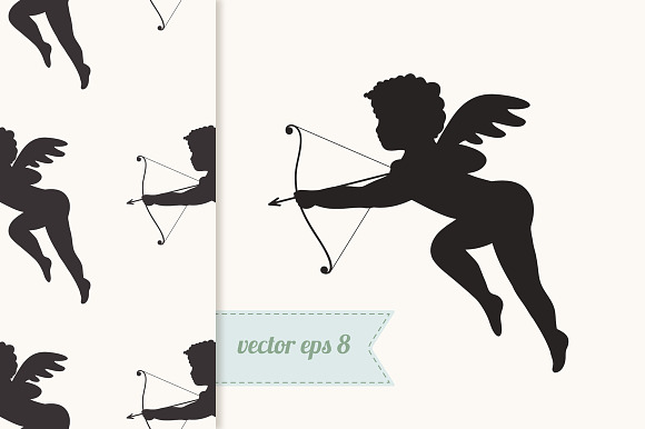 Cupid silhouette in Illustrations - product preview 3