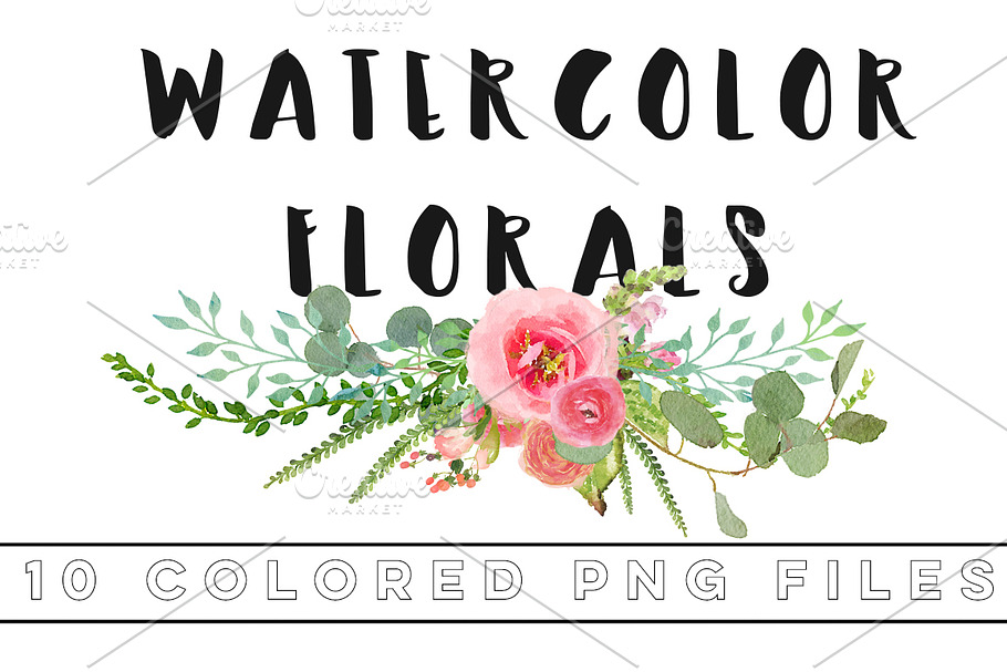 Watercolor Florals in Illustrations - product preview 8