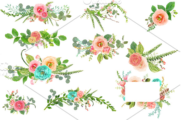 Watercolor Florals in Illustrations - product preview 2